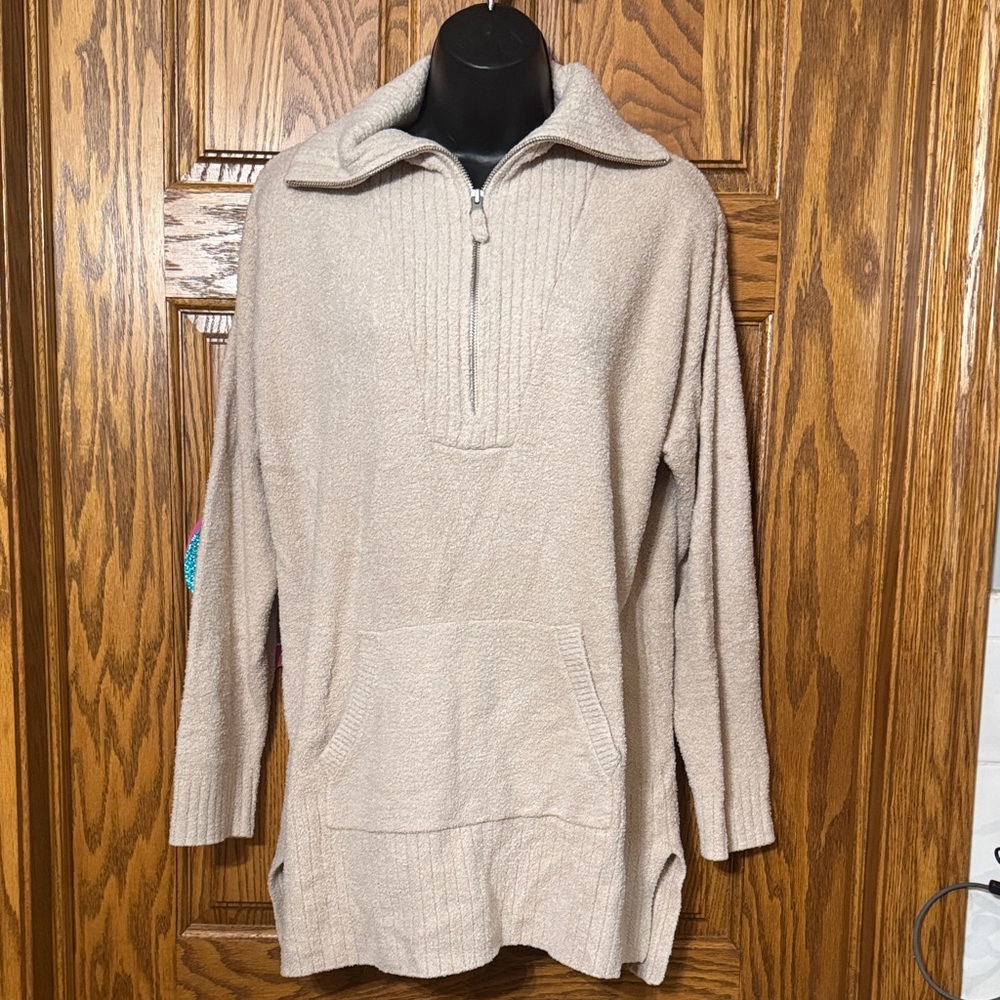 Barefoot Dreams Cream Half-Zip Sweater